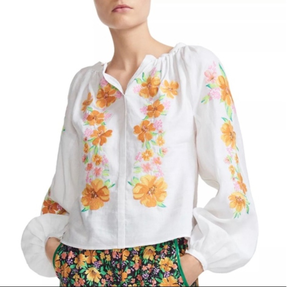 Maje Lipsy Embroidered Floral Blouse